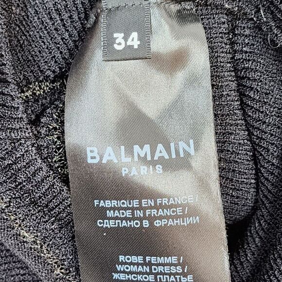 Balmain Women's Viscose Blend Rib Knit Cutout Long Dress - Picture 8 of 9